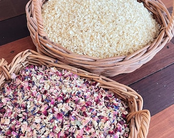 1 Liter Getrocknete Blumen Hochzeit Konfetti | Biologisch abbaubares Konfetti | Blumenmädchen Korb | Konfetti werfen | Blumenkonfetti | Hochzeitsdekor