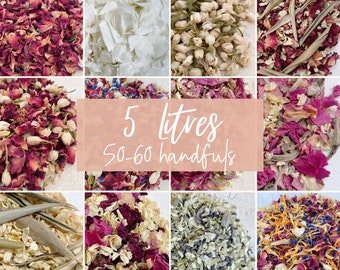 5 Litres Bulk Wedding Flower Confetti | Biodegradable Confetti | Dried Flower Confetti | Confetti Toss | Flower Girls Basket | 50-60 Guests