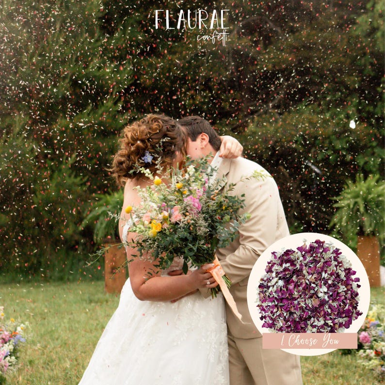 1 Liter Hochzeitskonfetti | Biologisch abbaubares Konfetti | Getrocknete Blumen Konfetti | Hochzeitsdekor | Hochzeit Gastgeschenke Weißes Hochzeitskonfetti Bild 2