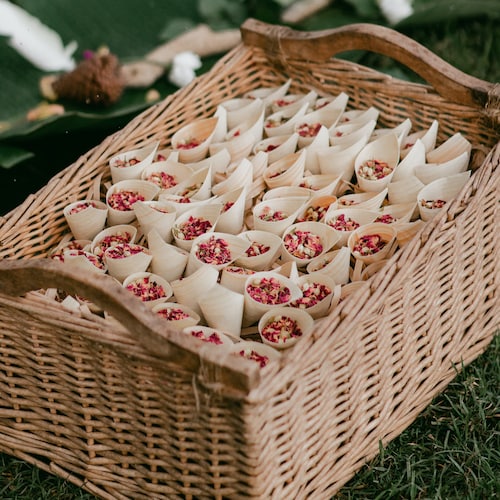 Wedding Confetti Cone Dried Flower Confetti Cone Bamboo Etsy Australia