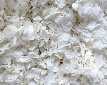 White Wedding Confetti | Real Biodegradable Petals | White Petals Confetti | Flower Girl Basket | Confetti Toss | White Hydrangea Petals