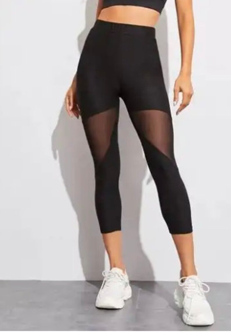 Mesh High Waisted Workout Leggings Breathable Yoga Pants Fitness Leggings Athletic Activewear Etsy