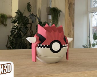 Groudon Custom Pokeball - 3D Printed Pokemon Collectible