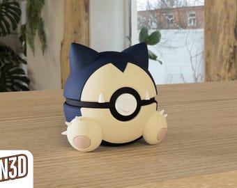Snorlax Custom PokeBall - 3D Printed Pokemon Collectible