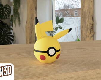 Pikachu Custom PokeBall - 3D Printed Pokemon Collectible