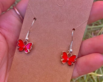 Cute Red Butterfly Earring