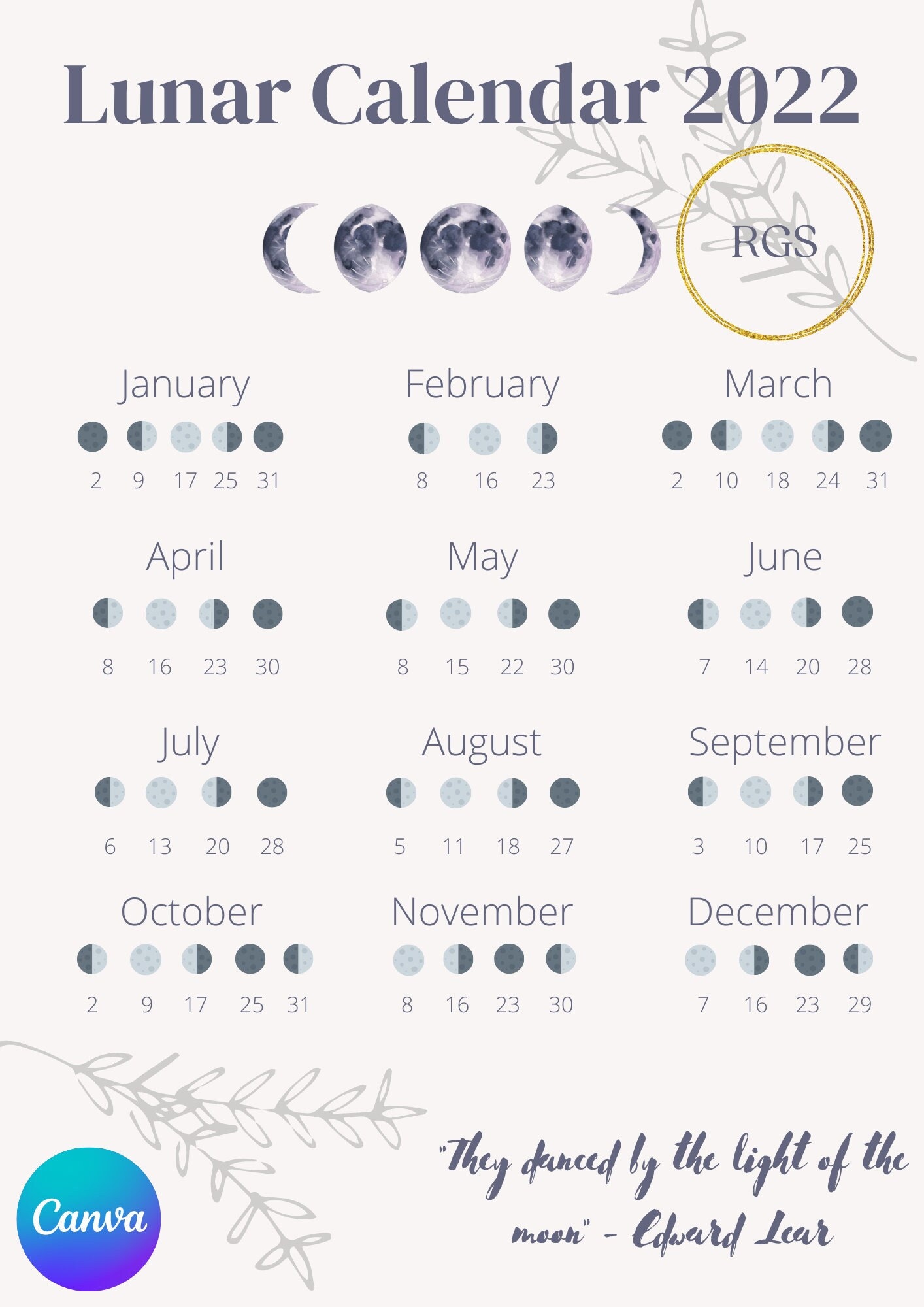 LUNAR CALENDAR 2022 PDF FREE DOWNLOAD visual data 6