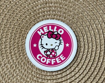 Hello Coffee Kitty, sticker