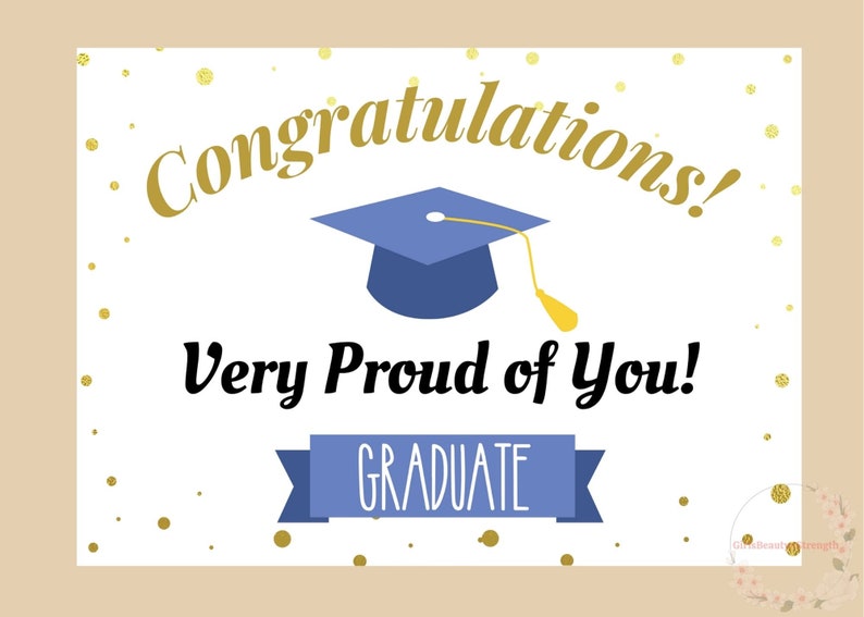 Printable Graduation Card Congratulations Graduate Congrats Grad Class ...