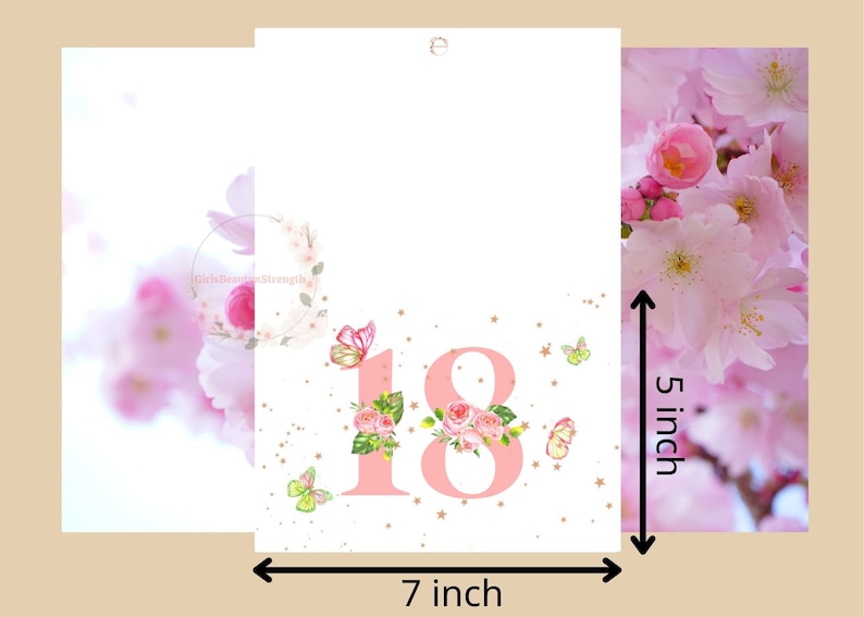 Butterfly Floral 18th Birthday Card, Girl Teen , Printable, W/envelope ...