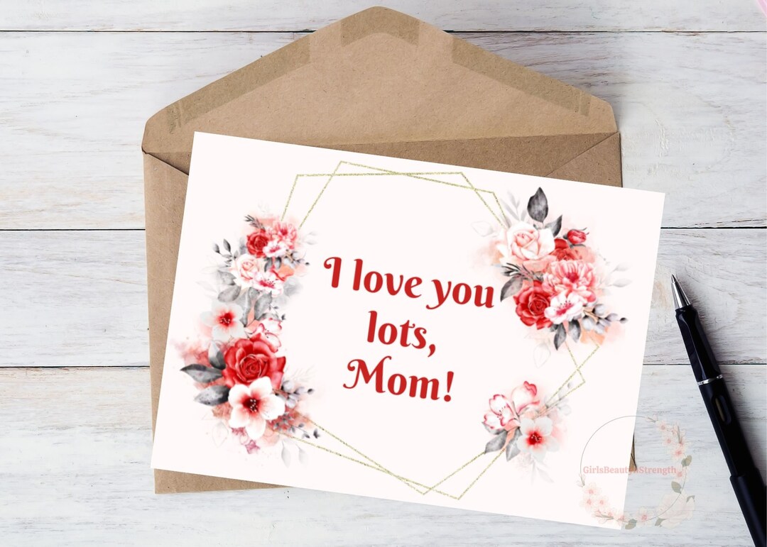 Printable Birthday Card for Mom Flower Card for Mom Etsy