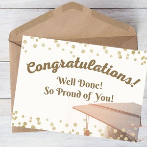 Graduation Card Printable Congratulations Graduate Congrats Grad Class of 2022 Congratulations Card Well Done Proud of You, w/Envelope 5&quot;x7&quot;
