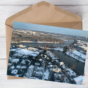 Austria Photo Note Card Greeting Card Printable Blank Scenic Birthday Card Download Travel Lover Europe Danube River Vienna, Envelope 5"x7"