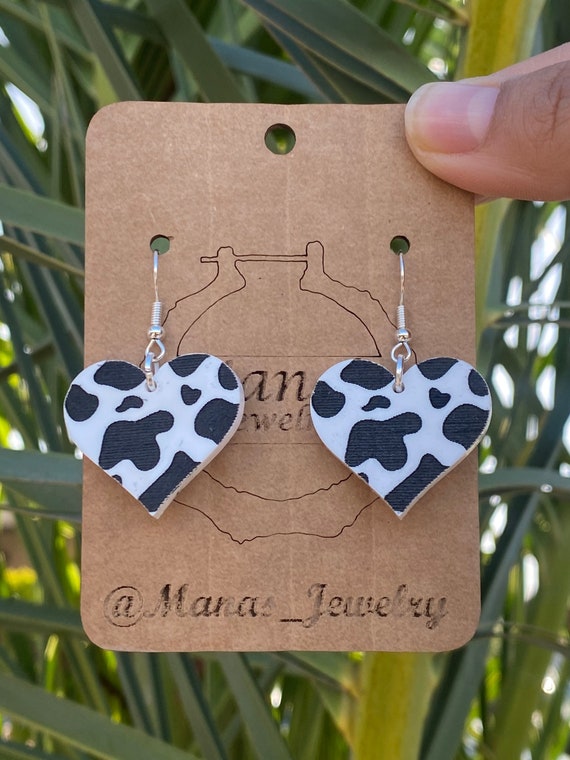 Cow heart earrings deals