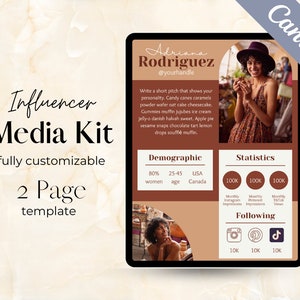 2 Page Media Kit Template | Influencer Media Kit | Media Kit Canva Template | Instagram Influencer | Influencer Media Kit Rate Card