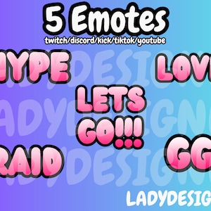 5 PINK EMOTES