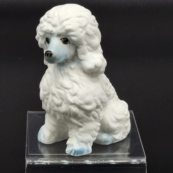 Vintage Davar Bisque Ceramic French Poodle Figurine, Poodle Dog Figurine