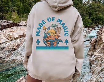 Made of Magic Hoodie, Oversized Hoodie, Mushroom Sweatshirt, Hoodie, Hippie, Aesthetic Hoodie, Groovy, Trendy, Gift for Her, 70s, Aesthetic