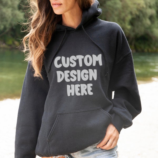 Custom Design Gildan Hoodie, Personalized Hoodie, Custom Printed Sweatshirt, Logo Hoodie, Print Your Own Tee, Customized Hooded, Unique