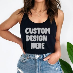 Custom Design Tank Top, Personalized Tank, Custom Printed Tank Top, Logo Top, Print Your Own Tee, Customized Summer Top, Unique, Muscle Tee