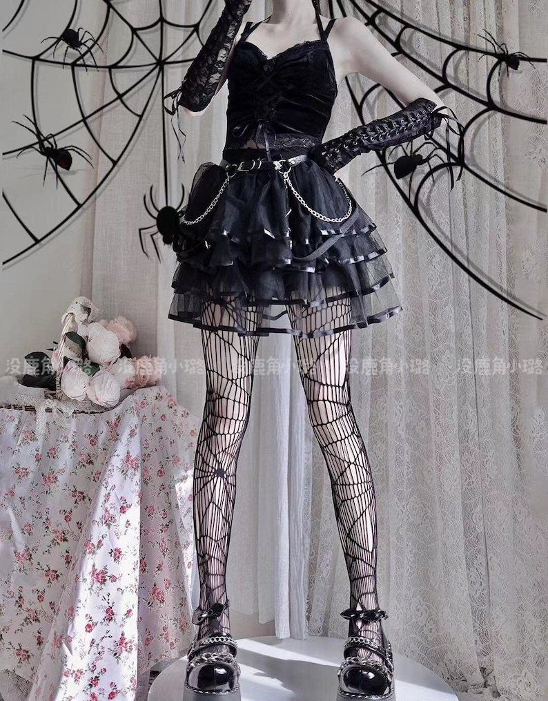 Y2K Grunge Spiderweb Gothic Emo White Etsy