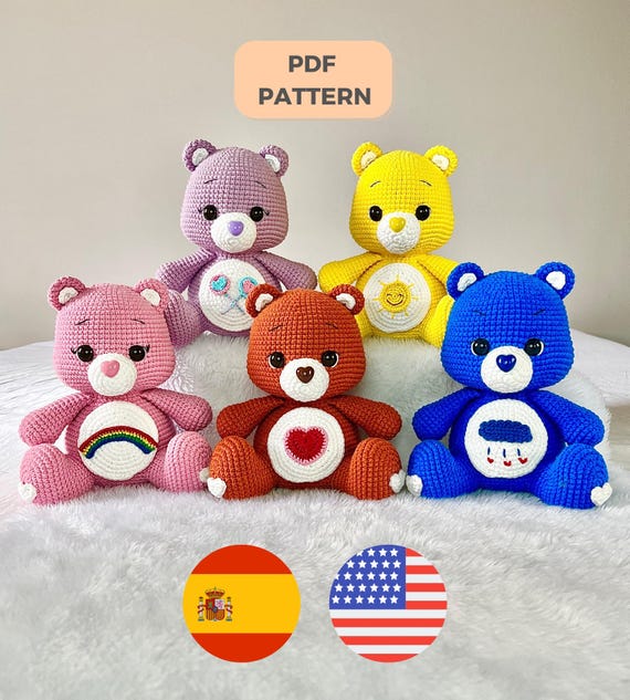 E-book Crochet Pattern Amigurumi Care Bears (English/Spanish)