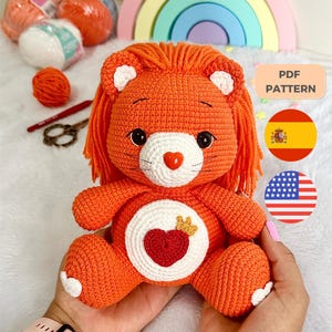 E-book Haakpatroon Amigurumi Care Bears Brave Heart Lion (Engels/Spaans)