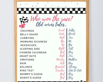 Race Gar Gender Reveal Wives Tales