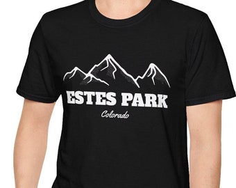 Estes Park Colorado Unisex Softstyle T-Shirt, Rocky Mountains, The Rockies, Tourist Gift, Unisex Tee, Mountain Lover Shirt