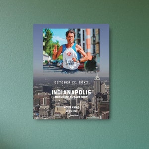 Personalized Indianapolis Monumental Marathon Metal Art Sign, Wall Art, Indianapolis Marathon Gift, Half Marathon Gift, Runner&#39;s Room Decor