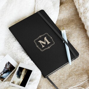 Monograma Carta M Cuaderno encuadernado de tapa dura, Diario, Diario, Regalo para él, Regalo para ella, Regalo para escritores, Reliquia familiar, Crema vintage