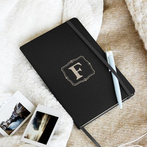 Monograma Carta F Cuaderno encuadernado de tapa dura, Diario, Diario, Regalo para él, Regalo para ella, Regalo para escritores, Reliquia familiar, Crema vintage