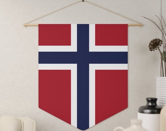 Norwegian Flag Pennant Banner, Wall Decor, Norway