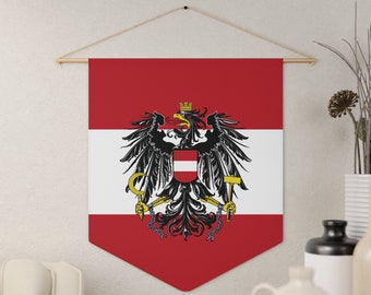 Oostenrijkse vlag met Oostenrijk wapenschild wimpel banner wanddecoratie
