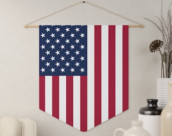 American Flag Pennant Banner, Wall Decor, USA, United States of America