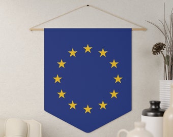 European Union Flag Pennant Banner, Wall Decor, Flag of Europe