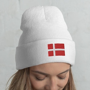 Dänemark Nationalflagge Unisex Cuffed Mütze, Danmark, Dannebrog, nur dänische Flagge Design