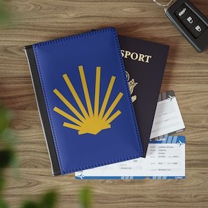 Passport Cover, Camino de Santiago Design, Scallop Shell, Pilgrimage Commemorative Gift, The Way of St. James, Buen Camino