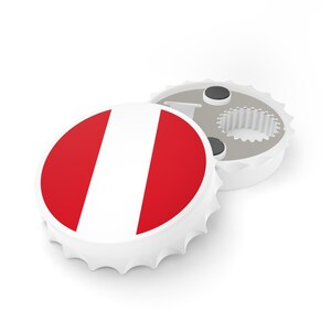Peru Flag Bottle Opener, Peruvian Flag Decor, Bar Gift, Travel Gift, Beer Gift, Soda Gift