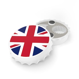 United Kingdom Flag Bottle Opener, British Flag Decor, Great Britain, Union Jack, Bar Gift, Travel Gift, Beer Gift, Soda Gift