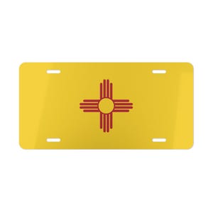 Flag of New Mexico Vanity License Plate, New Mexico State Flag Decor, New Mexico Souvenir, State of New Mexico Flag, Car Gift, Travel Gift