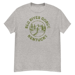 Red River Gorge Kentucky T-Shirt Hiking Backpacking Distressed Green Emblem