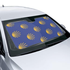 Camino de Santiago Scallop Shell Design Car Sun Shade | Windshield Sunshade, UV Protector