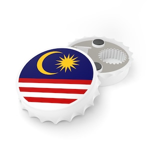 Malaysia Flag Bottle Opener, Malaysian Flag Decor, Bar Gift, Travel Gift, Beer Gift, Soda Gift