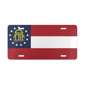 Flag of Georgia Vanity License Plate, Georgia State Flag Decor, Georgia Souvenir, State of Georgia Flag, Car Gift, Travel Gift