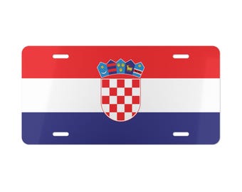 Tablica rejestracyjna z flagą Chorwacji, tablica rejestracyjna samochodu, dekoracja chorwacka, prezent patriotyczny, zawieszka samochodowa z flagą Chorwacji, dekoracja flagi Chorwacji, Chorwacja