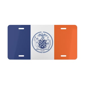 Flag of New York City Vanity License Plate, New York City Souvenir, I Love NY, New York Decor, NYC Gift Ideas, NYC Collector Item