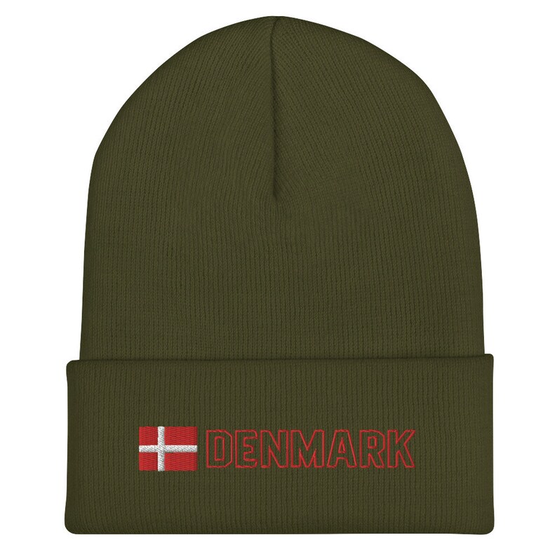 Denmark National Flag Unisex Cuffed Beanie, Hat, Cap, Danmark ...