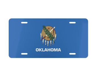 Flag of Oklahoma Vanity License Plate, Oklahoma State Flag Decor, Oklahoma Souvenir, State of Oklahoma Flag, Car Gift, Travel Gift
