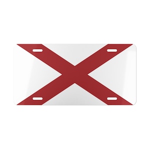 Flag of Alabama Vanity License Plate, Alabama State Flag Decor, Alabama Souvenir, State of Alabama Flag, Car Gift, Travel Gift